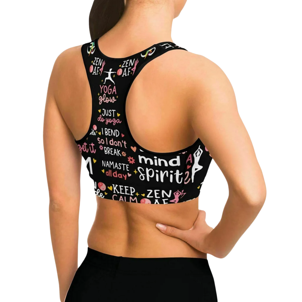 YOGA QUOTE SPORTS BRA - Sports Bra - AOP