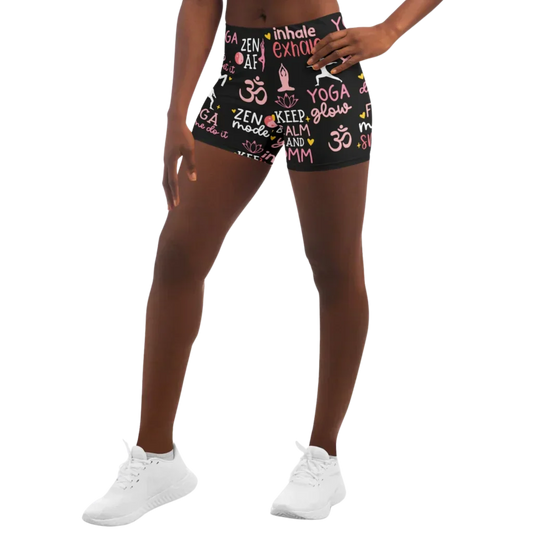 Yoga Quotes Yoga Shorts – Inspire Every Yoga Session - XS - Yoga Shorts - AOP