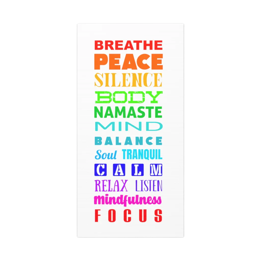 YOGA WORD CLOUD CANVAS PRINT FOR INSPIRATION - 10″ ×