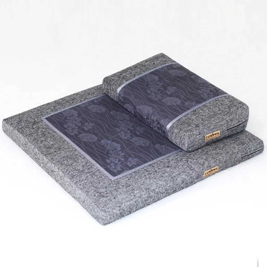 Zabuton Zafu Cushion Set For Grounded Practice - Heather Gray / 60X60CM High Coconut Shred