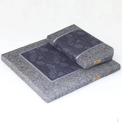 Zabuton Zafu Cushion Set For Grounded Practice - Heather Gray / 60X60CM High Coconut Shred