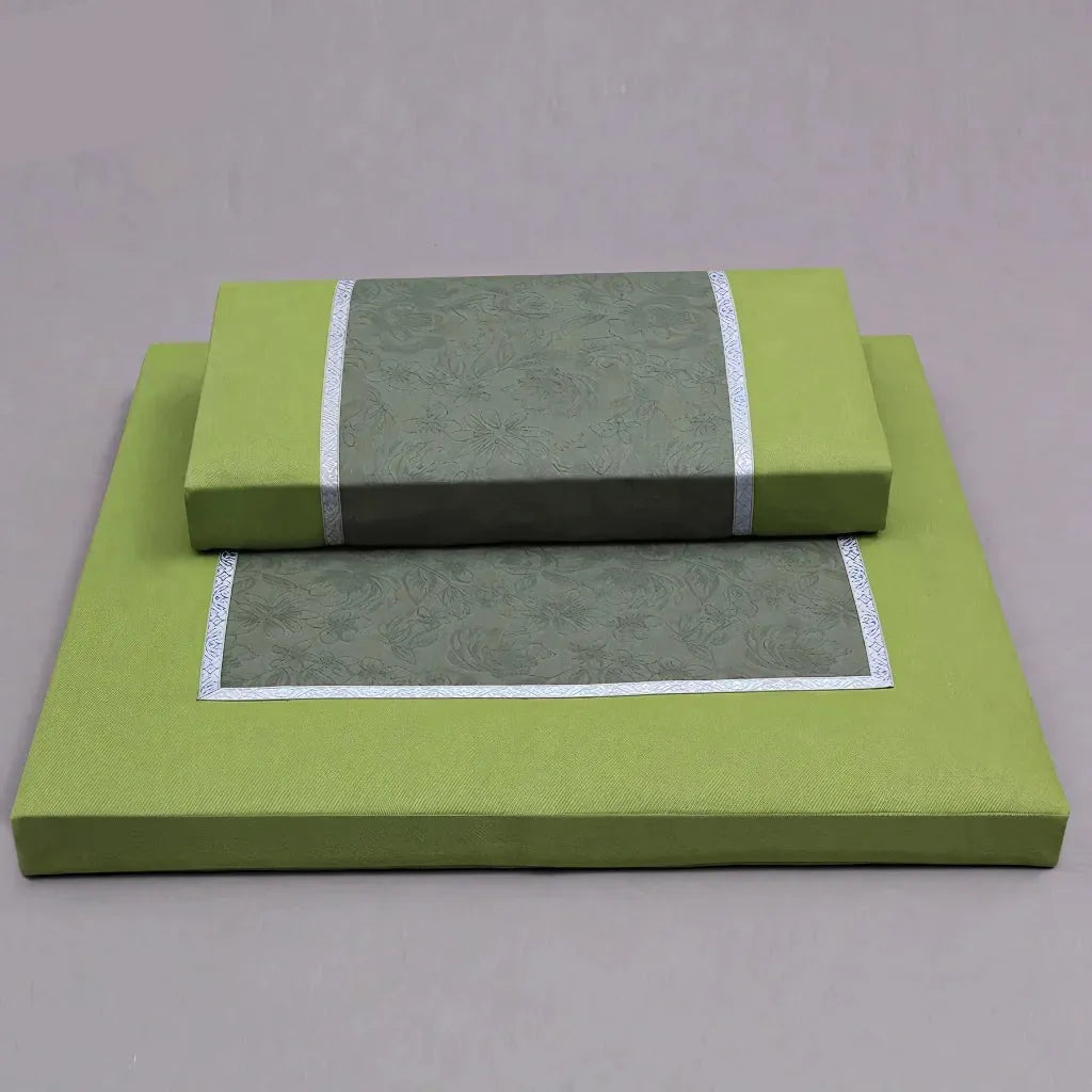 Zabuton Zafu Cushion Set For Grounded Practice - Matcha Green / 60X60CM High Coconut Shred