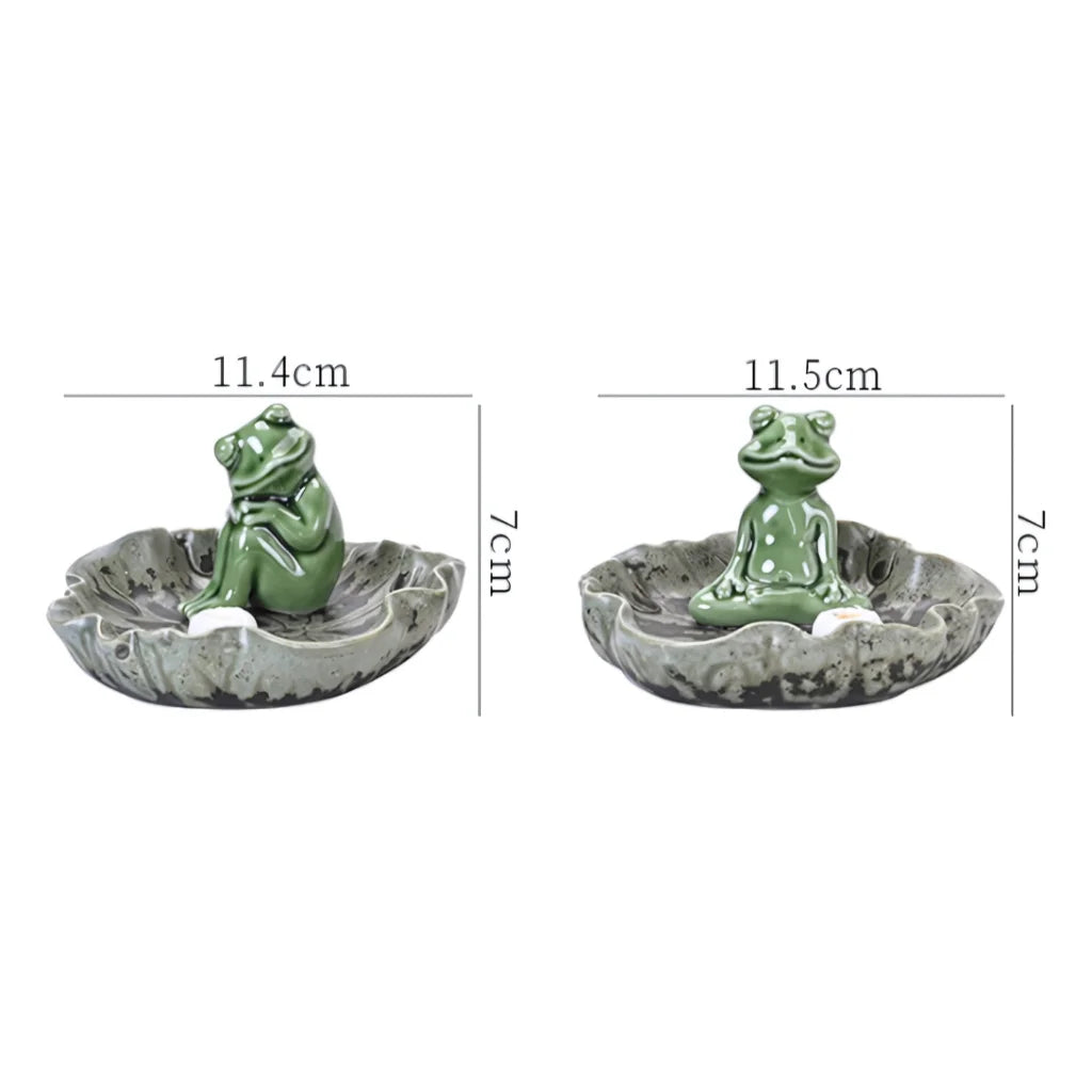 ZEN MEDITATION FROG YOGA STATUE JOSS-STICK HOLDER - Thinking Frog - yoga statue