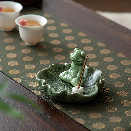 ZEN MEDITATION FROG YOGA STATUE JOSS-STICK HOLDER - Thinking Frog - yoga statue