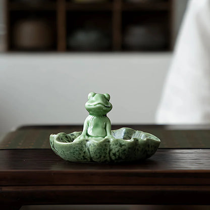 ZEN MEDITATION FROG YOGA STATUE JOSS-STICK HOLDER - Thinking Frog - yoga statue