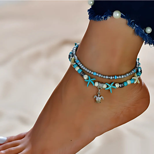 Zodiac Charm Seashell Ankle Bracelet For Free Spirits - Style